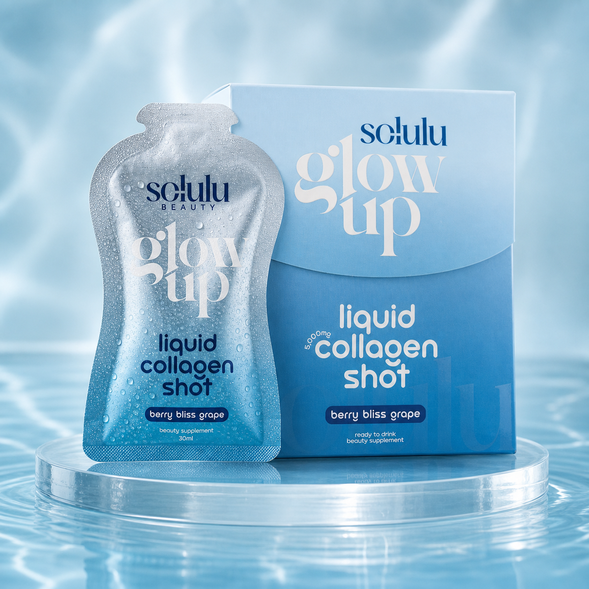 Solulu Glow Up Liquid Collagen Shot + Oral Sunblock