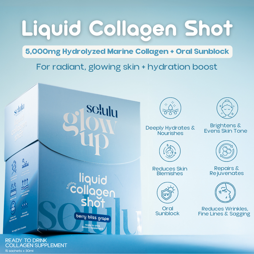 Solulu Glow Up Liquid Collagen Shot + Oral Sunblock