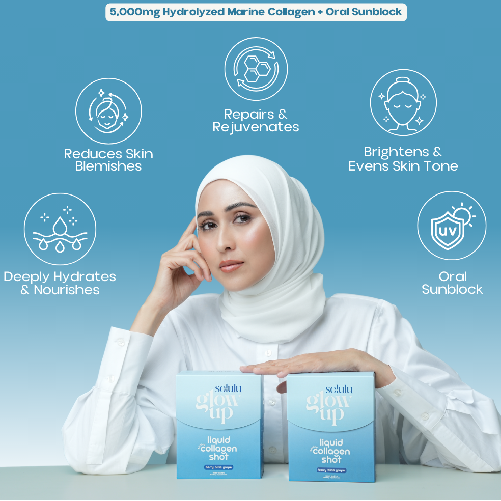 Solulu Glow Up Liquid Collagen Shot + Oral Sunblock